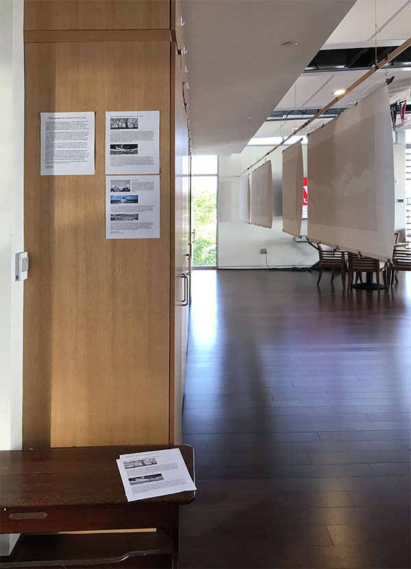 Entry to LKJ's Pop-Up Shaw at the Capital Yacht Club Showing the Artist's Statement and Informal Catalogue.